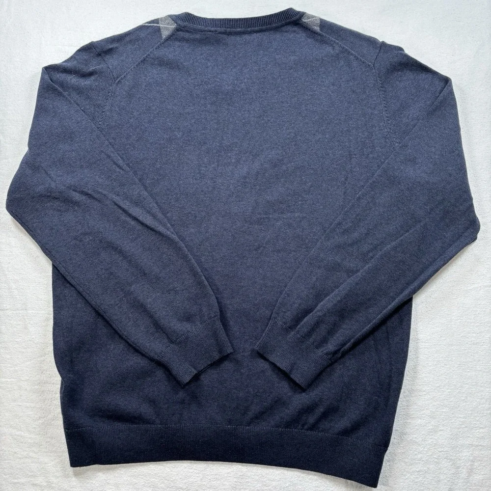 Van Heusen Men's 100% Cotton Argyle Sweater Blue‎ Size Large